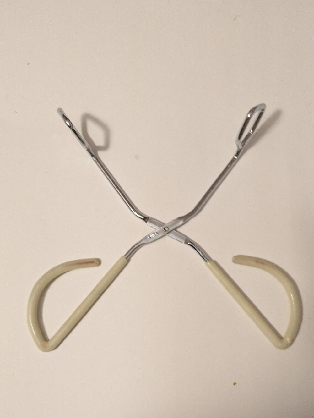 Kitchen Tongs Gripper Cream and Stainless Double Ended Towel or Hot Item Tong